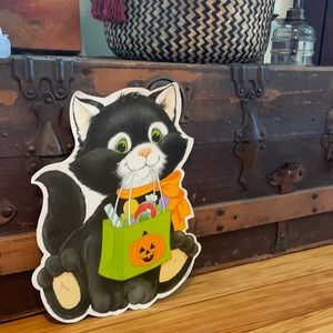 [ Vintage Black Cat Halloween Paper Decor Cutout ]